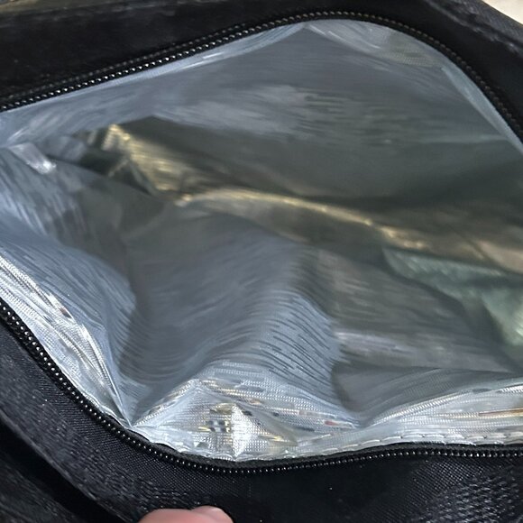 KOKO Black Hobo Bag Large Double Handle Purse Silver Lining Classic Normcore - Picture 7 of 9